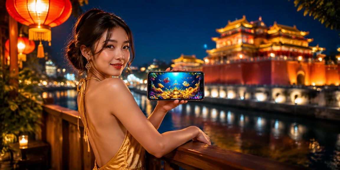 Người dùng tại Hội An kiểm tra casino mobile trong không gian đèn lồng